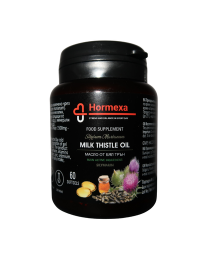 Gel capsules with milk thistle oil for detox and liver regeneration | Hormexa
